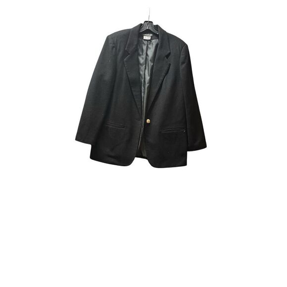 Savannah Women's Vintage Black Wool Blend Blazer Coat Size 16 - Picture 7 of 11